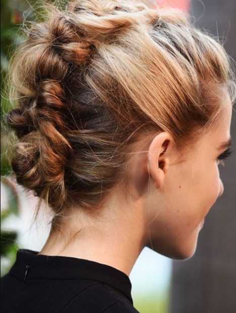 Knotted Faux Hawk updo