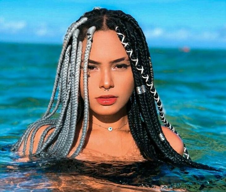 Black and Silver Box Braid