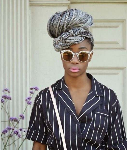 Box Braids Into A Halo Braid