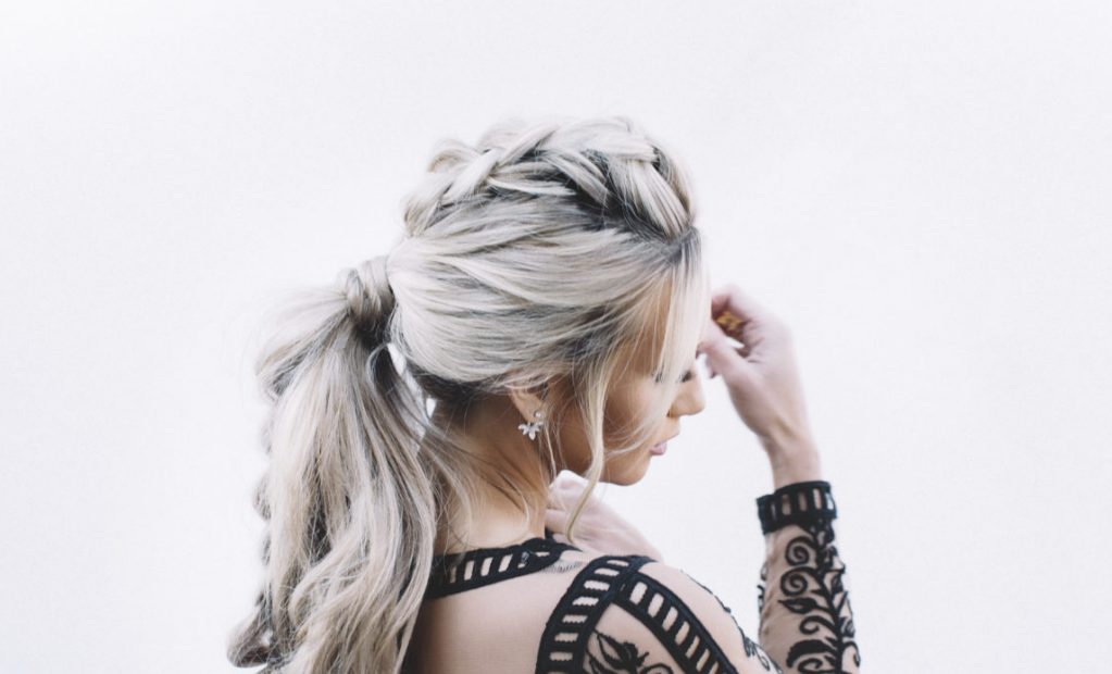 Faux hawk braid ponytail