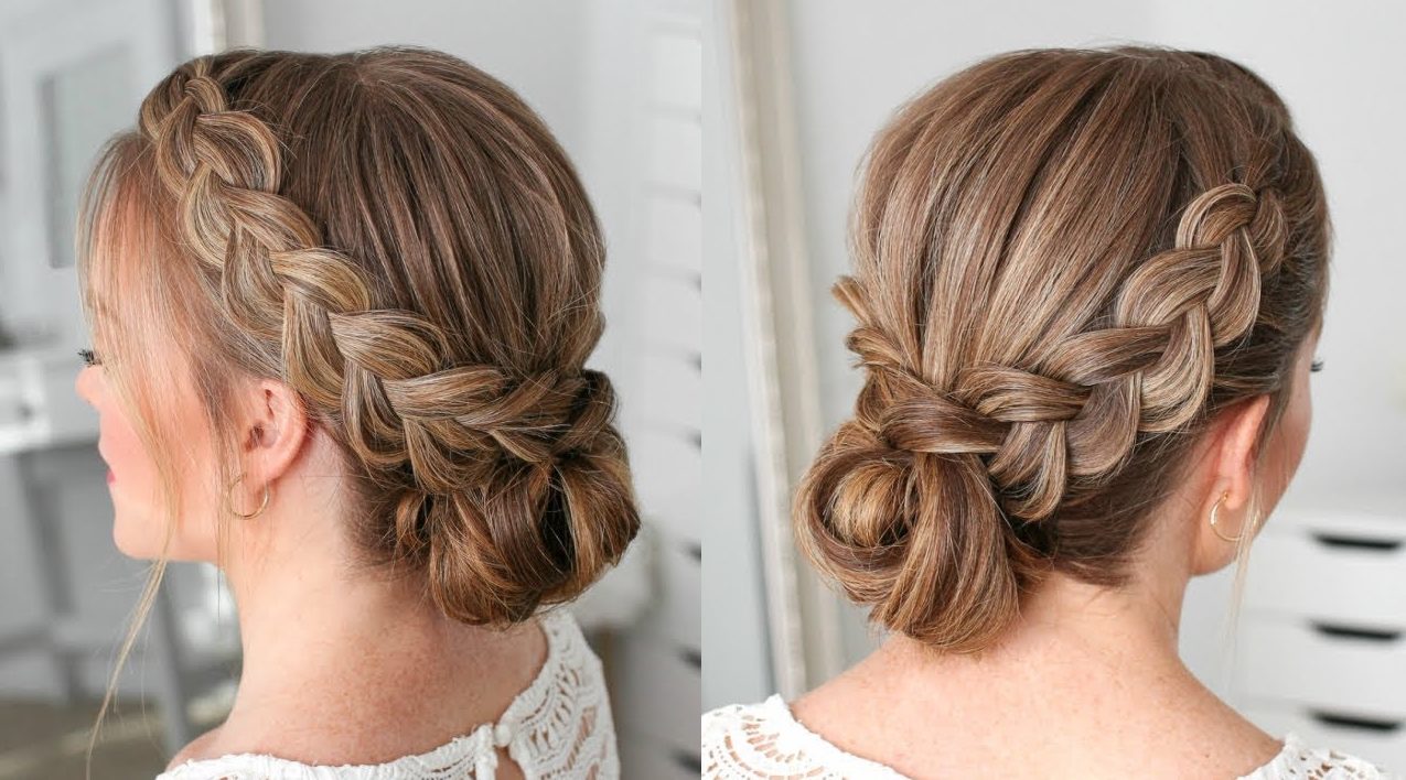 Dutch braid updo