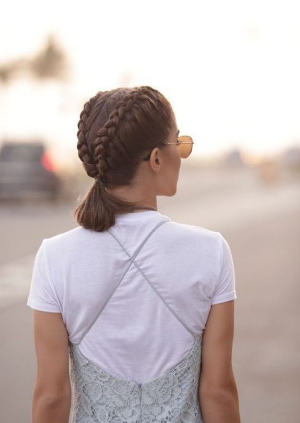 Double Dutch Braid into Ponytail