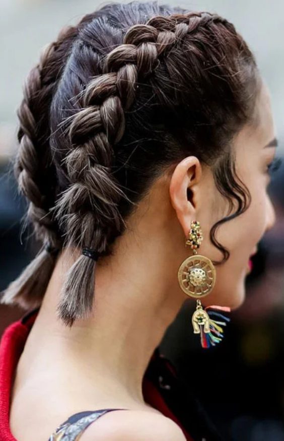 Dutch Braid Pigtails