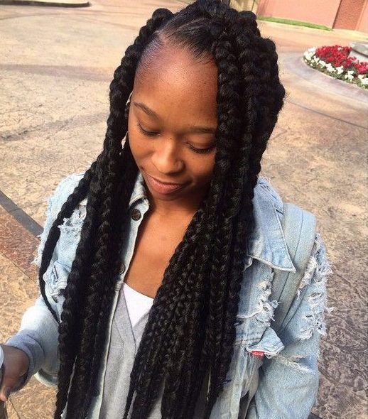 Side Parted Braids