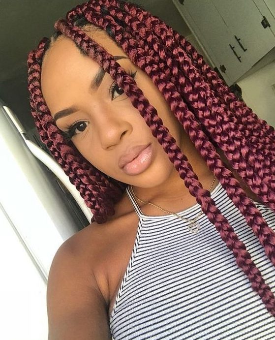 Burgundy Braids