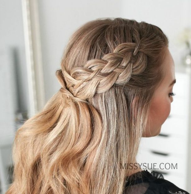Half up 5 strand Braid