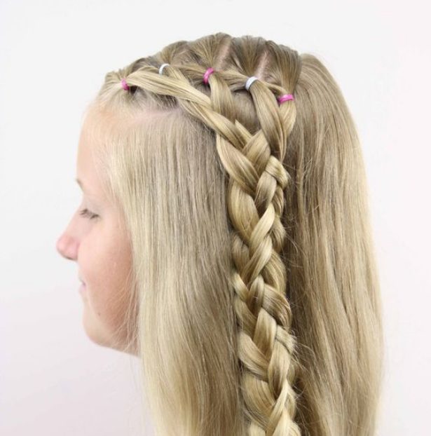 5 Strand side Braids