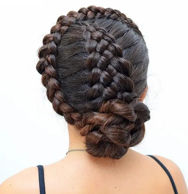 5 strand Braid and Bun