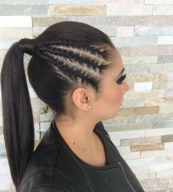 Side Braided Sleek Pony