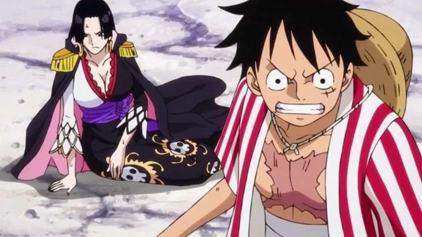 Boa Hancock and Monkey D. Luffy