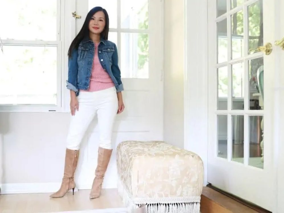 Wearing mid-calf boots can reduce your real height a little bit via Petite Dressing.