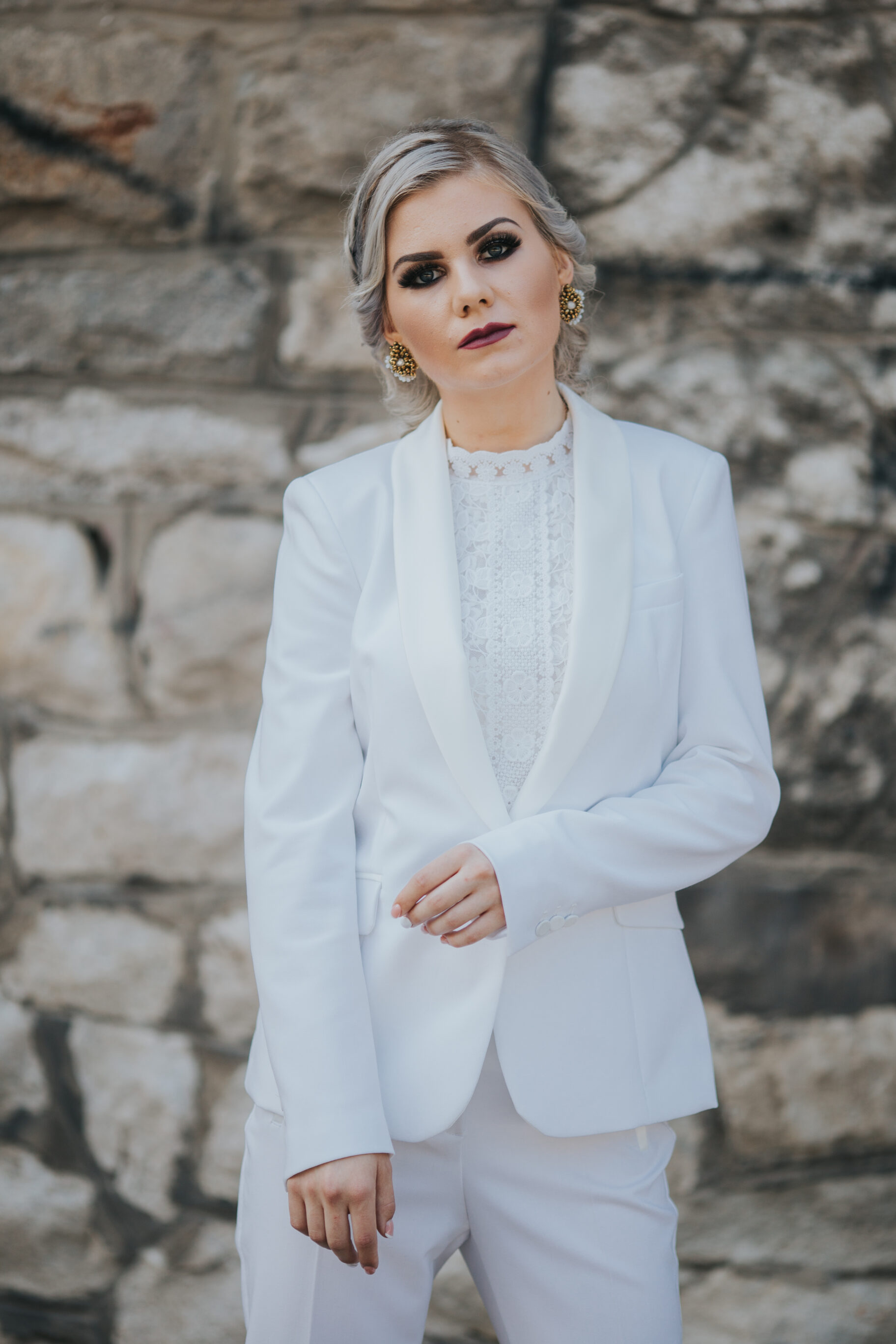 A Pantsuit In A Neutral Color
