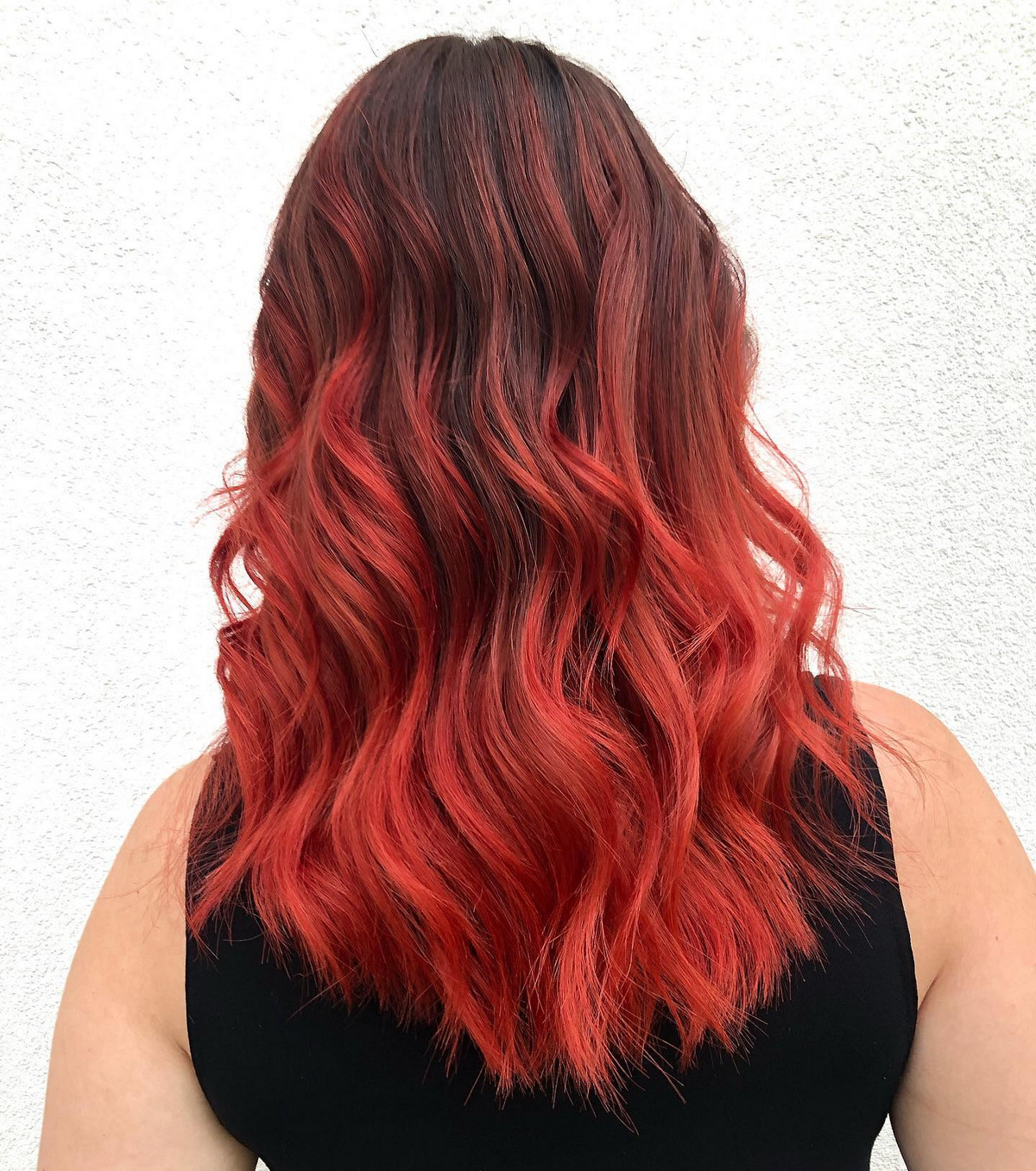 Red Copper Highlight On Brown Hair