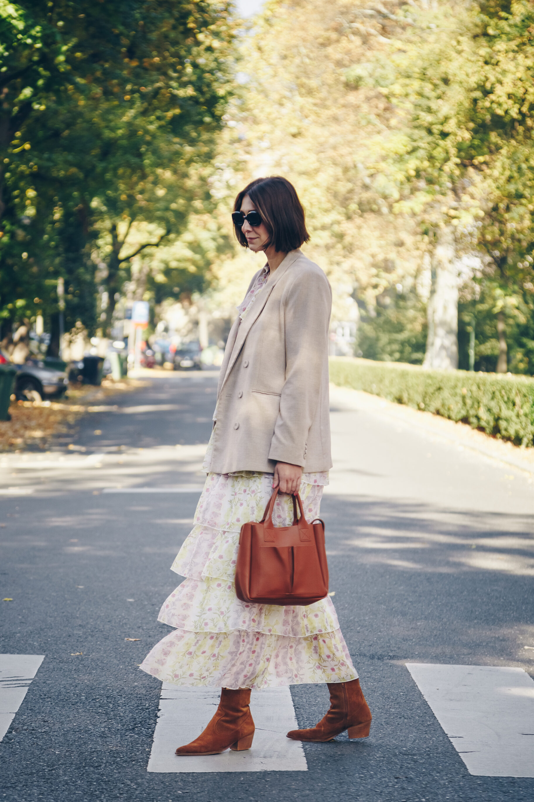 Tiered Midi Skirts And Blazers